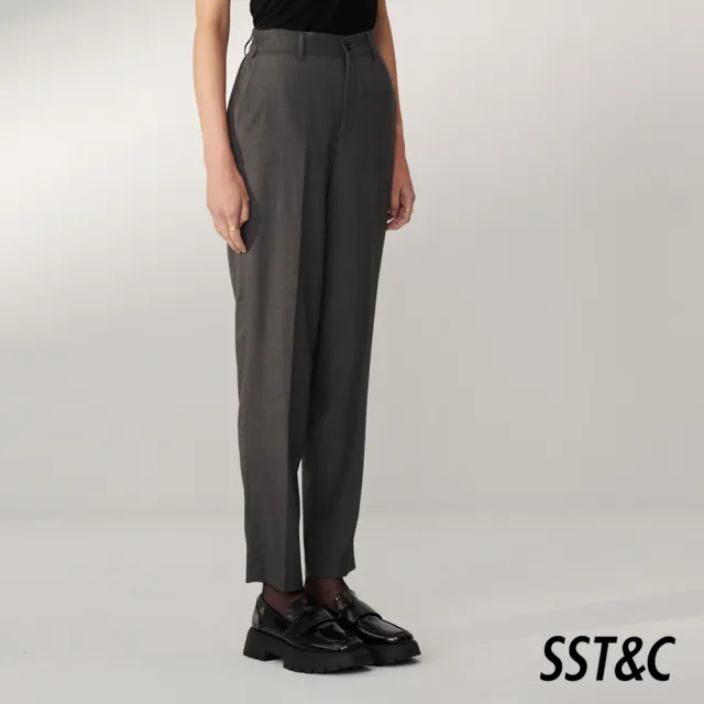 【SST&C】女裝 灰色鬆緊腰頭設計西裝褲01022409006(換季65折)