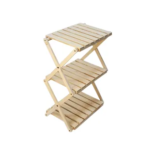 【WOODLIFE 原木圓生】原木手工三層架 無桿 C06(木架 木櫃 架子 層架 露營 逐露天下)