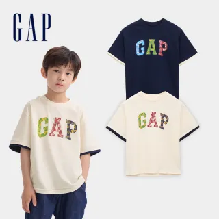 【GAP】男童裝 Logo純棉印花圓領短袖T恤-多色任選(642272)