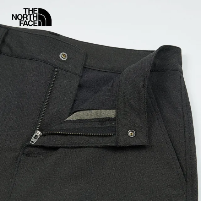 【The North Face】TNF 休閒 防潑水可調節縮口長褲 W M66 TWILL WIDE LEG PANT-AP 女 黑(NF0A83UXJK3)
