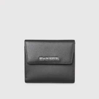 【BRAUN BUFFEL 德國小金牛】聖誕禮盒 交換禮物 台灣總代理 薇拉-A 8卡兩折短夾-黑色(BF850-404-BK)