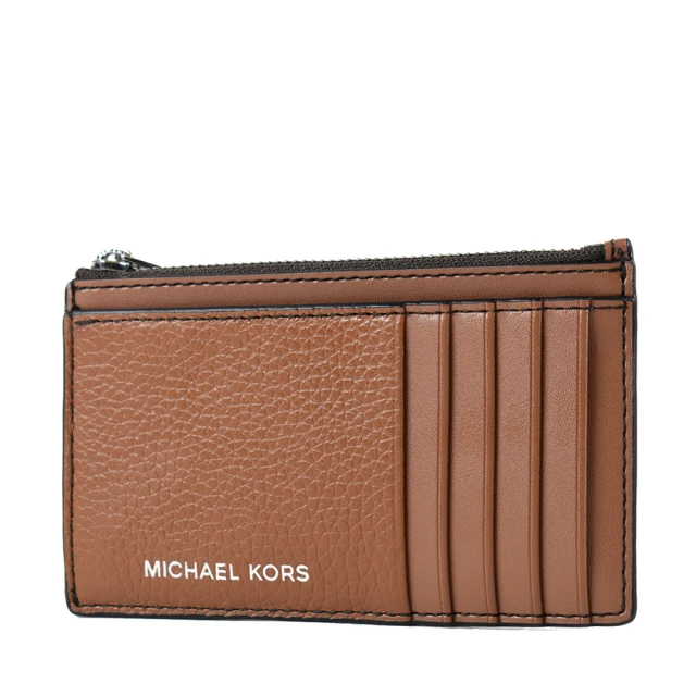 Michael Kors 男款 荔枝紋證件/拉鍊零錢包-焦糖色