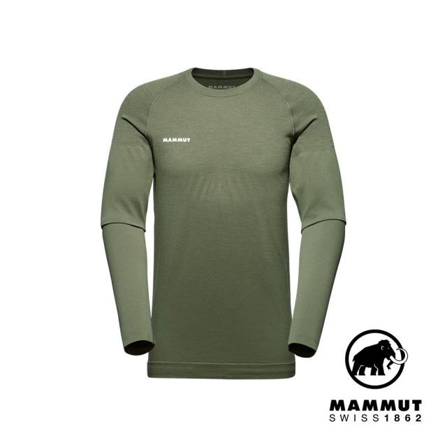 Mammut 長毛象 Trift Longsleeve Men 羊毛混紡長袖排汗衣 沼澤綠 男款 #1016-01070