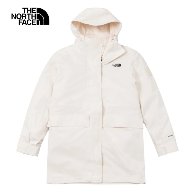 The North Face 北面女款米白色DryVent防水透氣保暖連帽羽絨內裡三合一外套｜89YPQLI