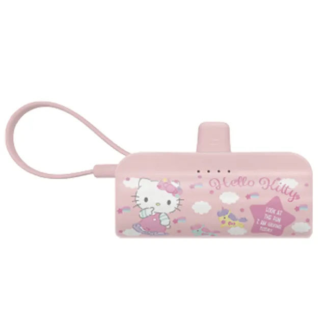 【HongXin】Hello Kitty KPB-2301A 5000mAh 快充直插式口袋行動電源(TYPE-C接頭)