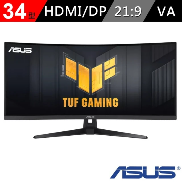 ASUS 華碩ASUS 華碩 VG34VQ3B 34型 180Hz 曲面電競螢幕(3440x1440/21:9/1500R/FreeSync)