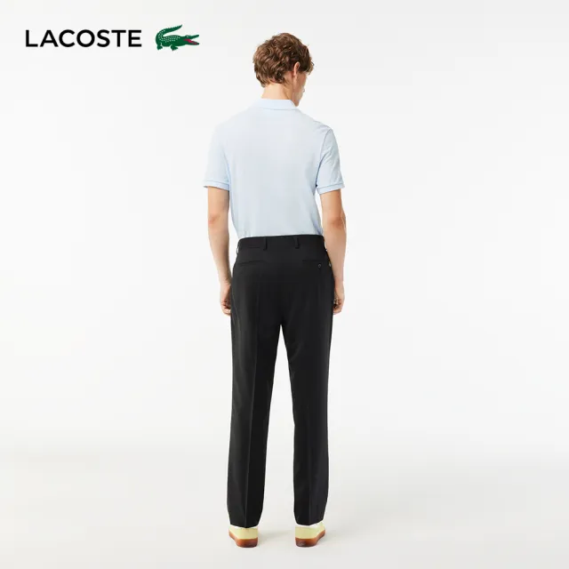 【LACOSTE】男裝-羊毛休閒長褲(黑色)