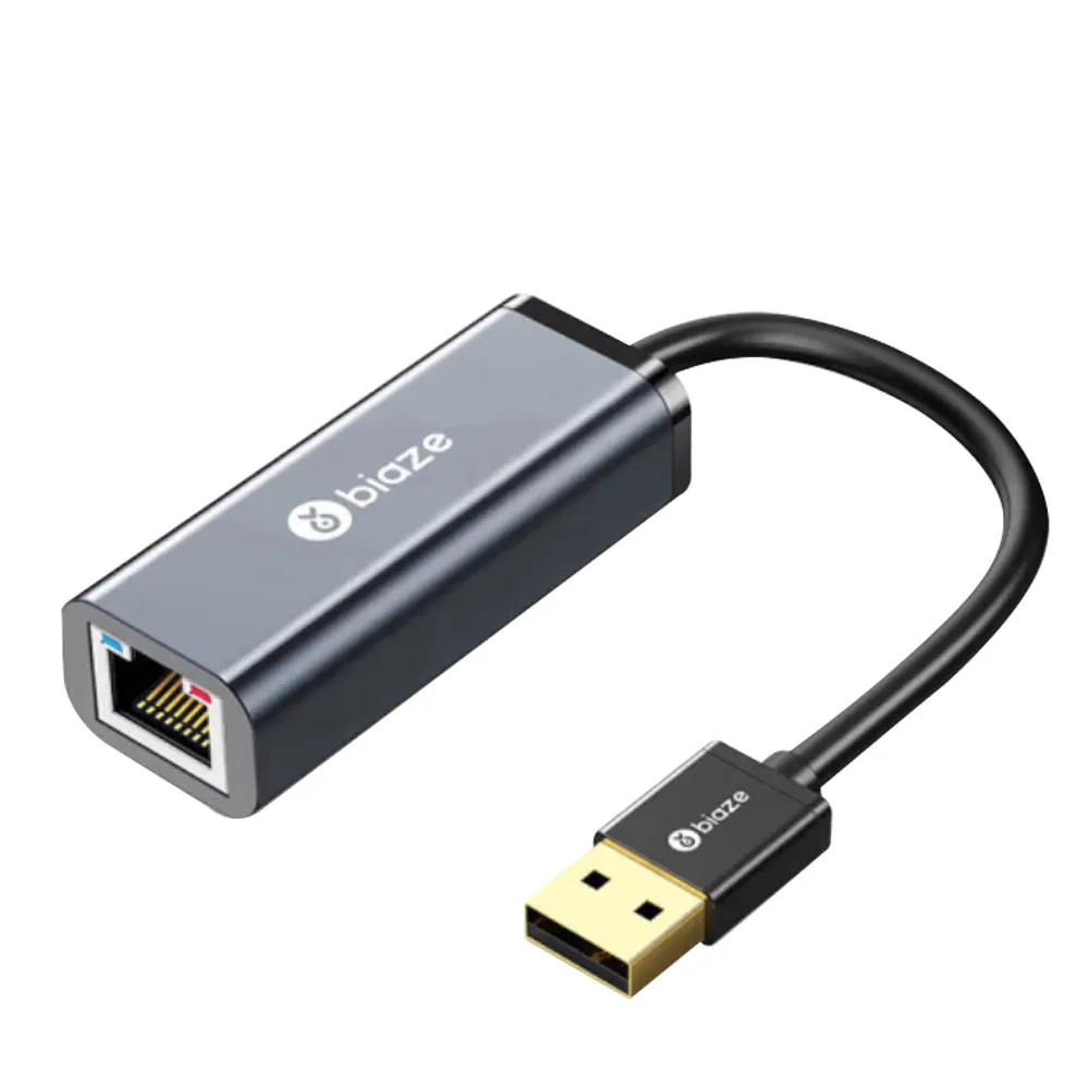 【biaze】USB2.0轉RJ45網線介面轉接頭  百兆免驅動有線網卡轉換