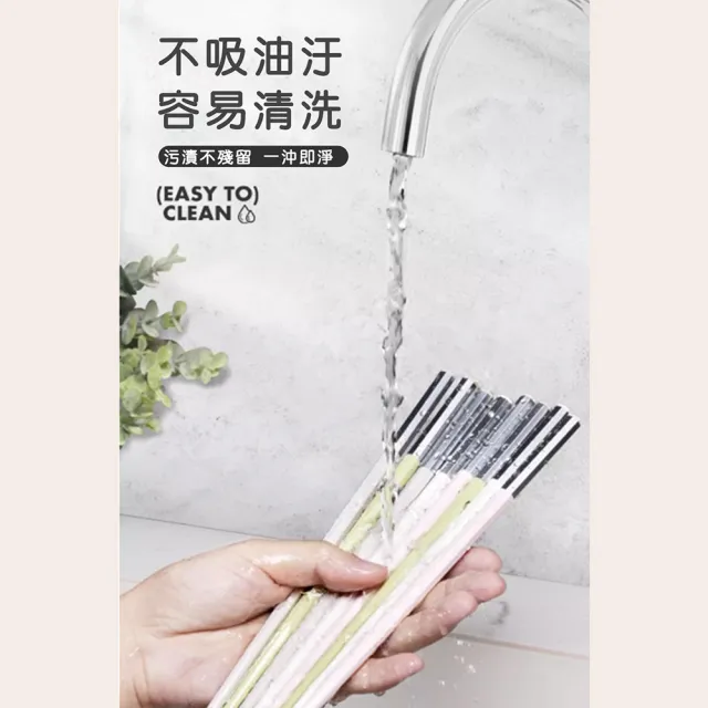 【半末】日式合金筷/耐高溫防滑防霉筷/八邊形防滑磨砂-莫蘭迪五色組(買一送一)