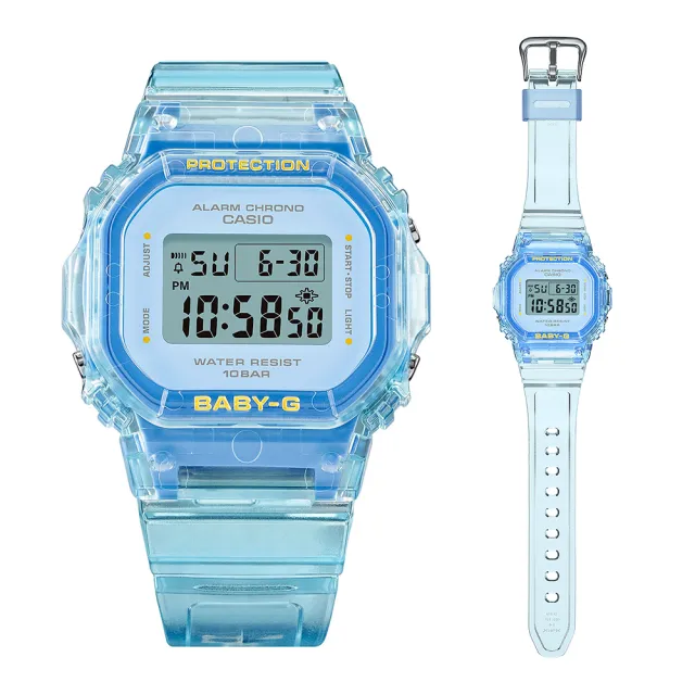 【CASIO 卡西歐】BABY-G 活力盛夏透彩電子手錶-3色可選 禮物(BGD-565SJ-2/BGD-565SJ-7/BGD-565SJ-9/速)