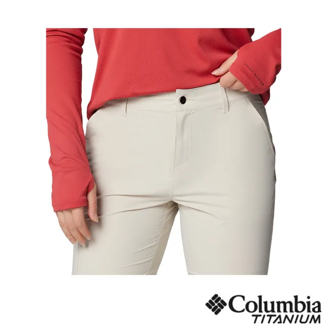 【Columbia 哥倫比亞】女款-超防曬UPF50防潑長褲-卡其(UAK56510KI/IF)