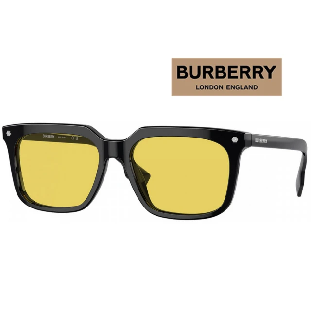 BURBERRY 巴寶莉 亞洲版 時尚方框夜視太陽眼鏡 BE4337F 300185 黑框夜視鏡片 公司貨