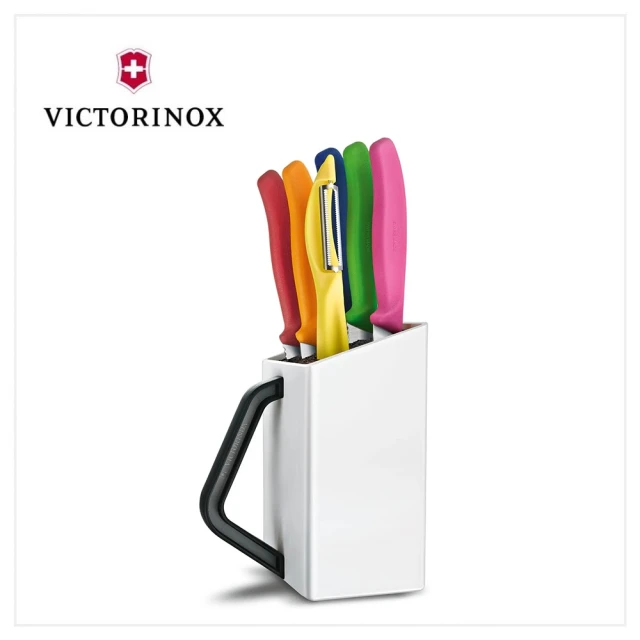 VICTORINOX 瑞士維氏 多用途餐刀組綠蕃茄刀+桔尖鋸齒刀+紅尖平刀(6.7127.6L14)