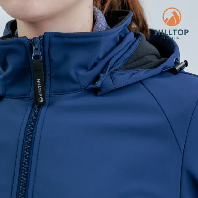 【Hilltop 山頂鳥】HILLTOP山頂鳥 SOFT SHELL防風透氣保暖彈性外套 軟殼衣 女款 藍｜PH22XF16ECE0