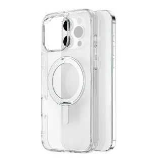 【WiWU】晶透支架磁吸手機殼 iPhone 16全系列(抗黃透明殼 四角空壓保護)