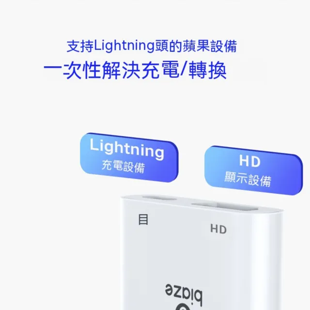 【biaze】蘋果lightning轉HDMI轉換線  高清免供電版P9