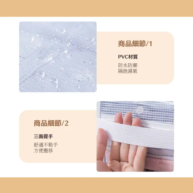 【樂邦】2入/70L-長扁透明PVC鋼架衣服收納箱(床下 床底 摺疊 衣服整理 衣物整理 整理箱)
