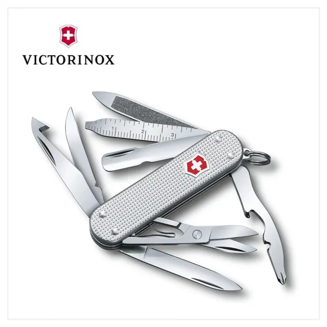 【VICTORINOX 瑞士維氏】MiniChamp Alox14用鋁合金瑞士刀/銀(0.6381.26)