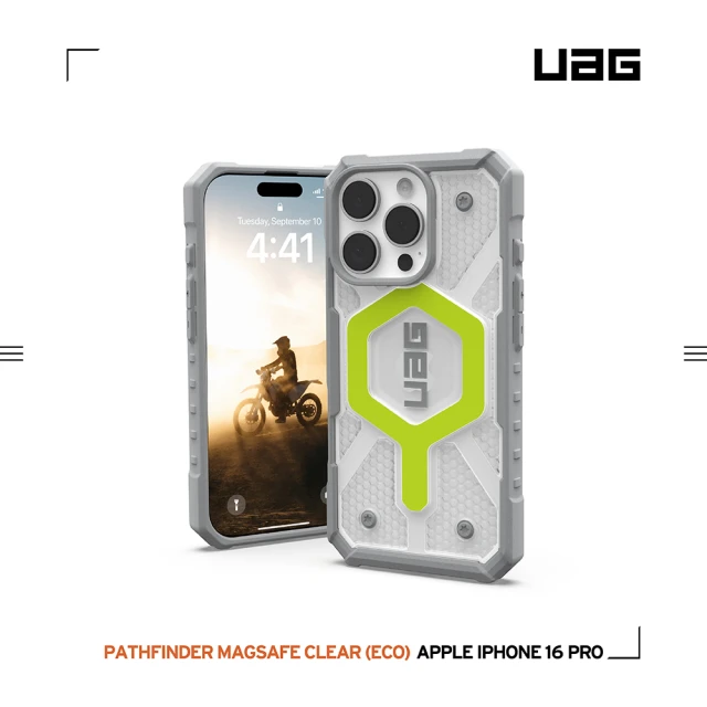 UAG iPhone 16 Pro 磁吸耐衝擊經典保護殼-透明（螢光圈）(支援MagSafe無線充電)