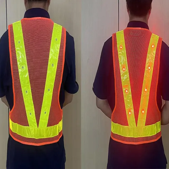 【POKO工地背心】反光背心警示安全背心(LED反光背心 指揮交通背心)