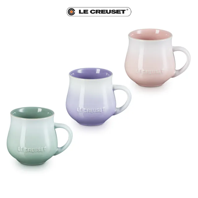 【Le Creuset】瓷器輕荷漫舞系列馬克杯320ml(湖水綠/淡粉紫/貝殼粉 3色選1)