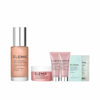 【ELEMIS 愛莉美】瑰蜜保濕澎澎組(海洋膠原玫瑰微導精華30ml 送玫瑰藍霜15ml★新品/澎澎小瑰蜜★)