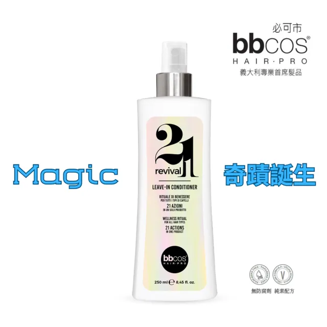 【bbcos 必可市】21合1全能奇蹟護髮精露(250ml;修復;彈性;豐盈;蓬鬆;明亮;護髮;柔嫩;營養;毛燥;防靜電)