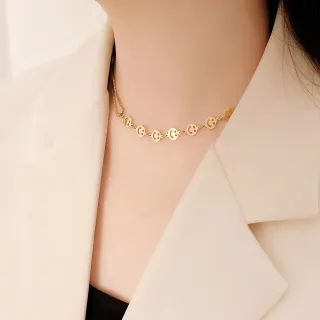【UME.Acce】笑臉好心情鈦鋼項鍊(鈦鋼項鍊 項鍊 鈦鋼 笑臉 笑臉項鍊 微笑 微笑項鍊 AB鏈)