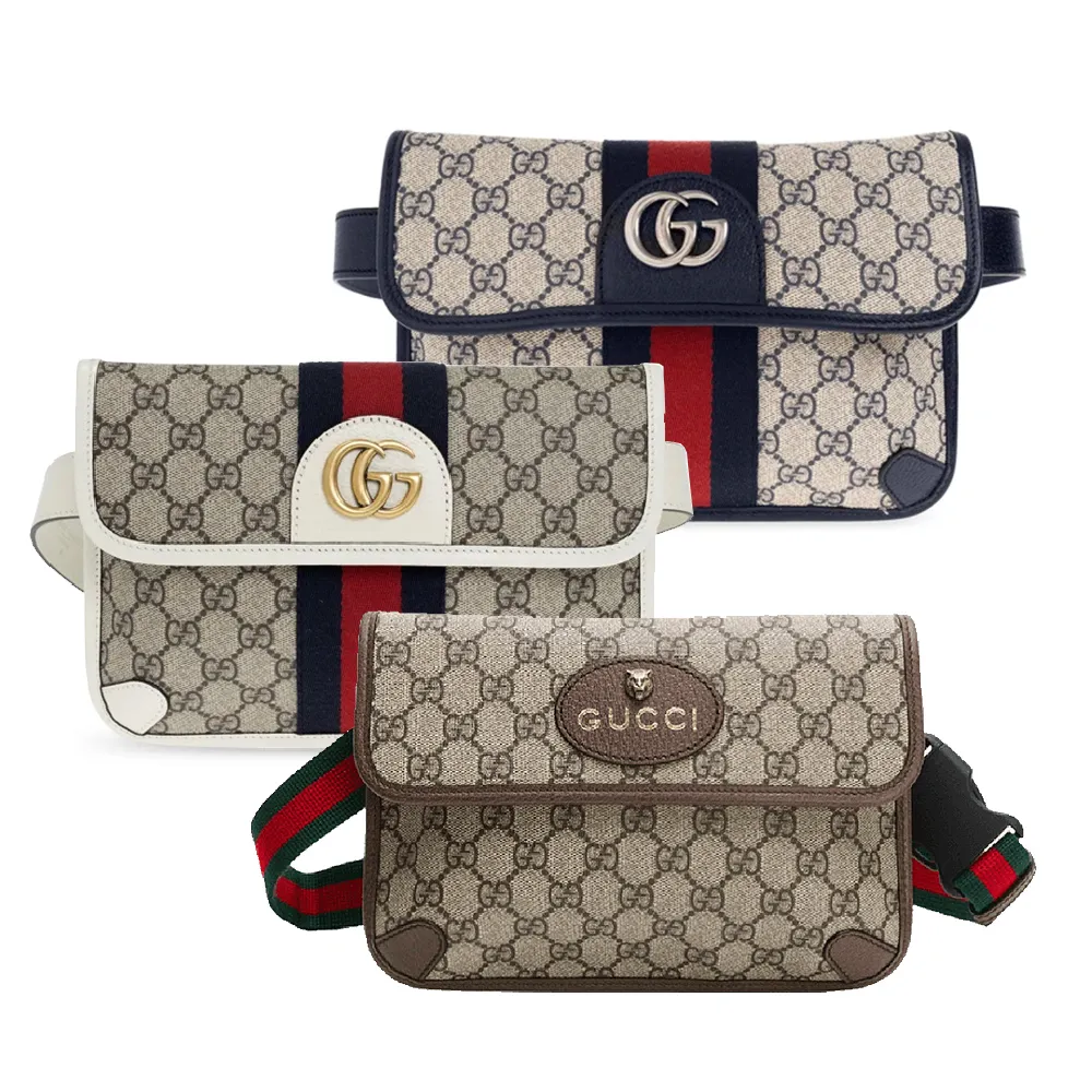 【GUCCI 古馳】493930/674081 經典GG Supreme帆布belt bag系列斜背胸/腰包(款式任選)