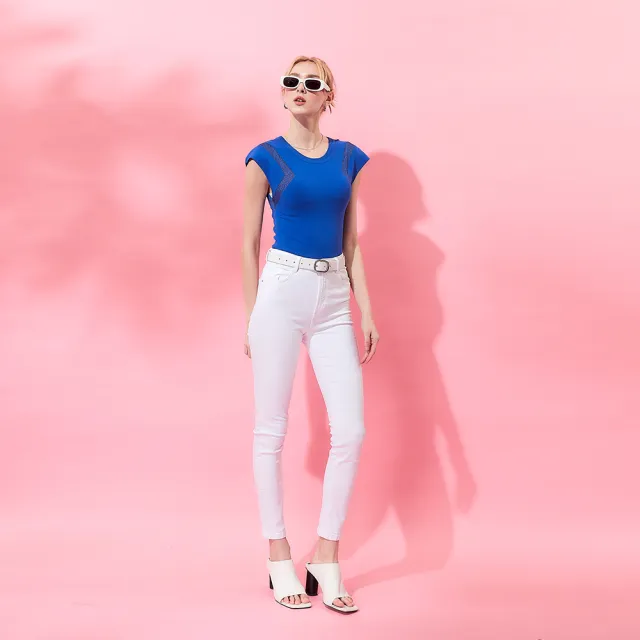 【ICHE 衣哲】法式時尚側拼接小包袖造型上衣