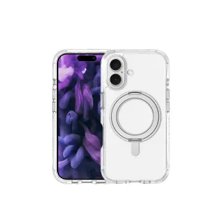 【LAUT 萊德】iPhone 16 磁吸360支架軍規耐衝擊保護殼-透明(支援MagSafe功能)