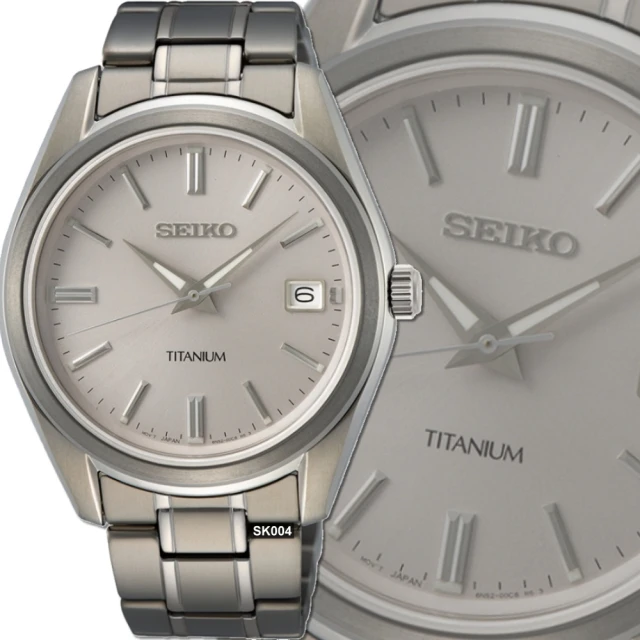 SEIKO 精工 CS系列鈦金屬石英錶40㎜銀面款 SK004(SUR369P1/6N52-00B0S)