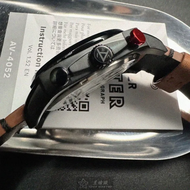 【AVI-8】AVI-8手錶型號AV50631(黑色錶面黑錶殼咖啡色真皮皮革錶帶款)