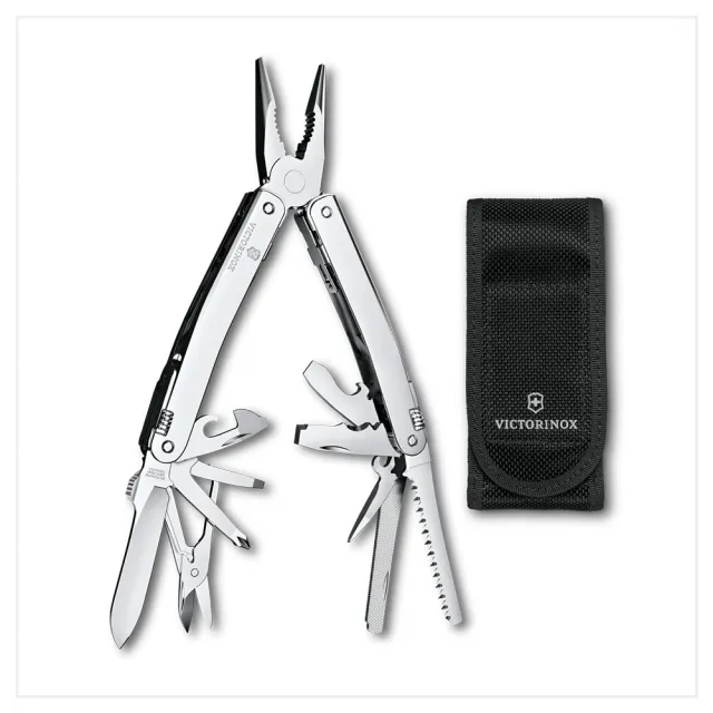 【VICTORINOX 瑞士維氏】Swiss Tool Spirit MX工具鉗 105mm/24用/銀(3.0224.MN)