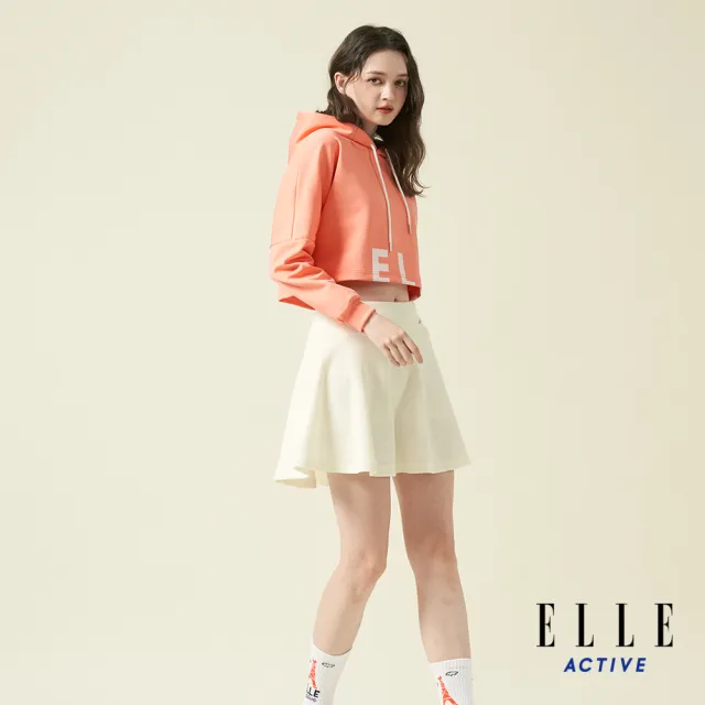 【ELLE ACTIVE】女款 短版連帽上衣-橘色(EA24A2W1405#64)