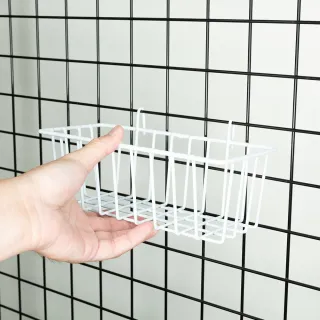 【撥撥的架子】網片配件 23x10x8cm 網格掛籃 裝飾架 背景裝飾架 置物盒(網格掛籃)