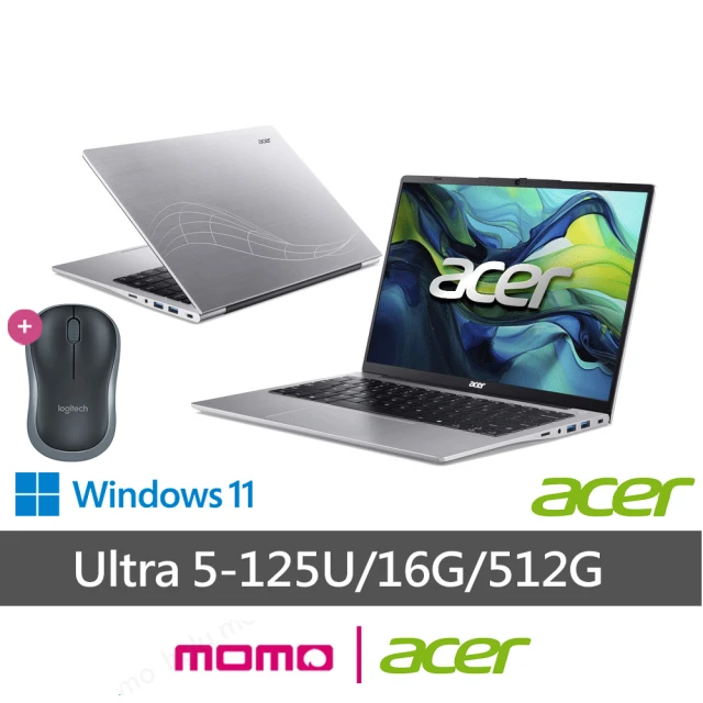 Acer 宏碁 無線滑鼠組★14吋Ultra 5 輕薄AI筆