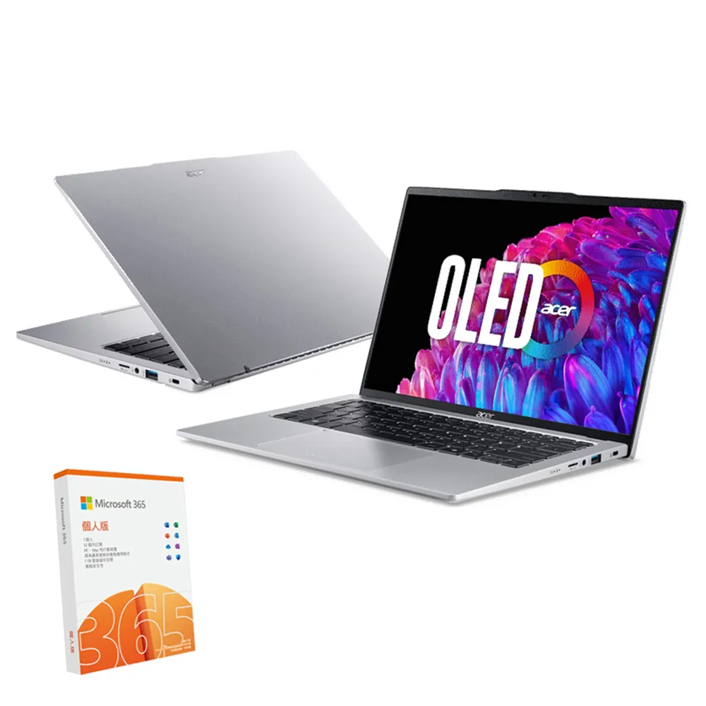 【Acer 宏碁】微軟M365組★14吋Ultra5 OLED AI筆電(Swift Go/SFG14-73-50MV/Ultra 5-125H/16G/512G/W11)