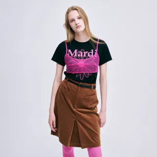 【MARDI MERCREDI】經典休閒裙子 駝色 口袋 貼身 CORDUROY MIDI SKIRT