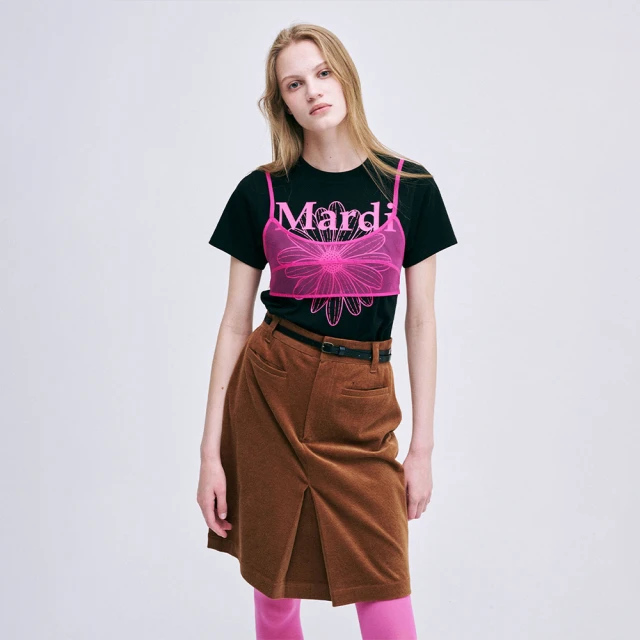 MARDI MERCREDI 經典休閒裙子 駝色 口袋 貼身 CORDUROY MIDI SKIRT