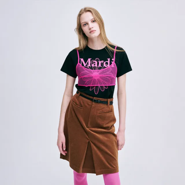 【MARDI MERCREDI】出清品 經典休閒裙子 駝色 口袋 貼身 CORDUROY MIDI SKIRT