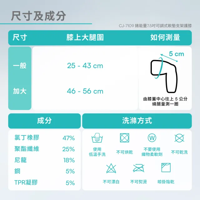 【Vital Salveo 紗比優】7.5吋可調式軟墊護膝 單支入(登山/健身/跑步/運動護膝/台灣製造)