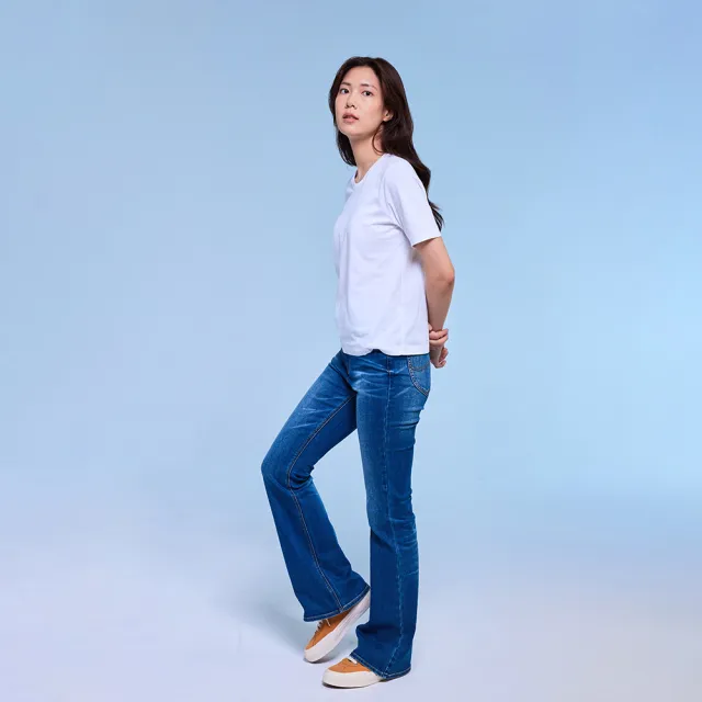 【Lee】女裝 牛仔褲 / 426 高腰修身彈性 喇叭褲型 中藍洗水(LB417118232)