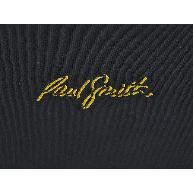 【Paul Smith】PAUL SMITH簡約草寫層次LOGO刺繡設計有機棉圓領短袖T恤(男款/黑)
