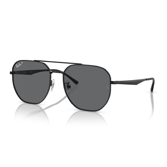 RayBan 雷朋 雙槓 大鏡片 偏光 金屬 太陽眼鏡 墨鏡(RB3724D 002/81 59mm)