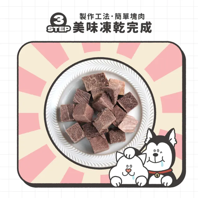 【NU4PET 陪心寵糧】犬貓 滿嘴塊肉凍乾－野放骰子牛40g(寵物凍乾 寵物零食 原肉凍乾)