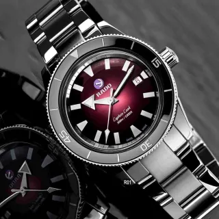 【Rado 雷達表】廣告款 Captain Cook庫克船長300米機械腕錶 紅黑限定42㎜款 R01(R32105353)