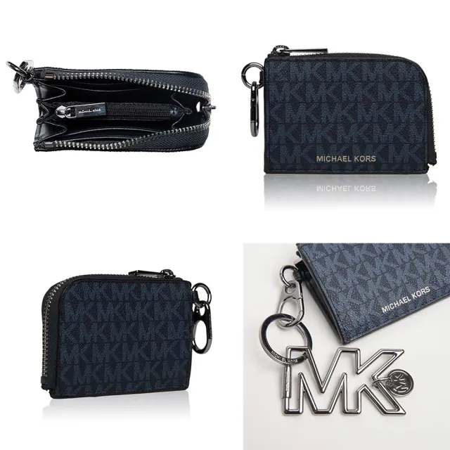 【Michael Kors】防刮皮革 男用短夾 滿版 附證件/夾零錢袋(平輸品)