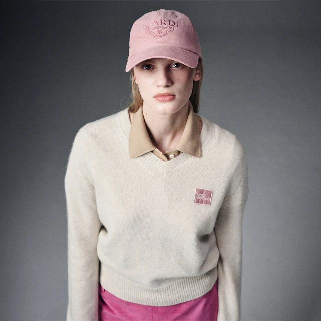 MARDI MERCREDI 針織V領羊毛衣 碳黑色 方形L