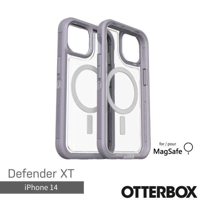 OtterBox iPhone 14 6.1吋 Defender XT 防禦者系列保護殼-紫/透(支援MagSafe)